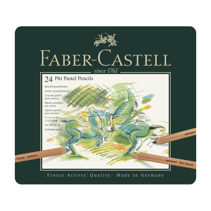 Afbeelding van pastelpotlood Faber Castell Pitt metalen etui a 24 stuks