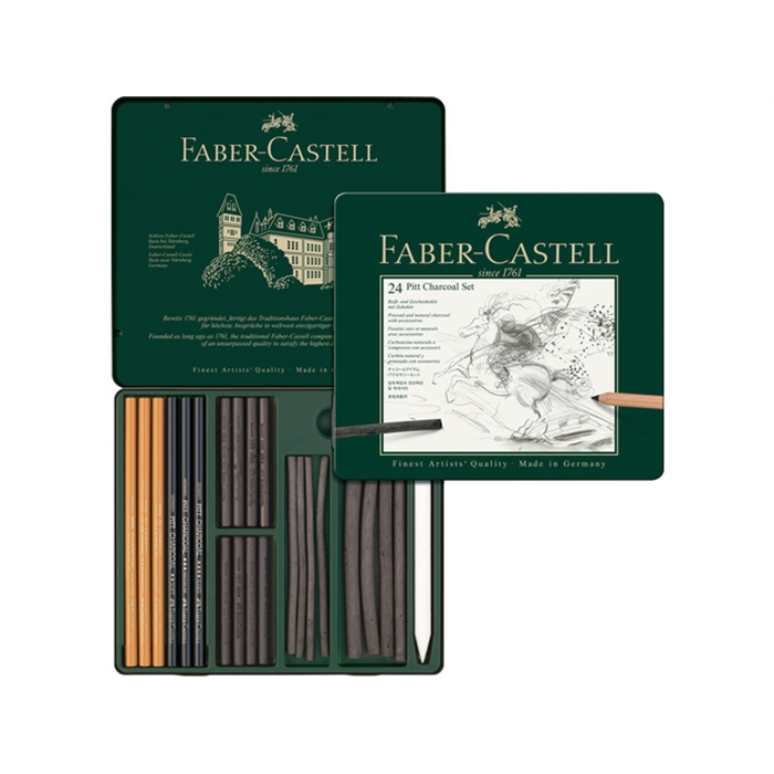 Picture of Set de fusains Faber-Castell Pitt Monochrome boite 24 pces