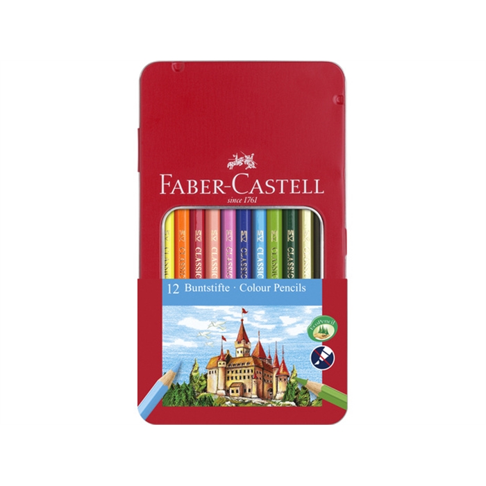 Picture of Crayons de couleur FC Castle                                hexagonal etui metalique 12 pcs