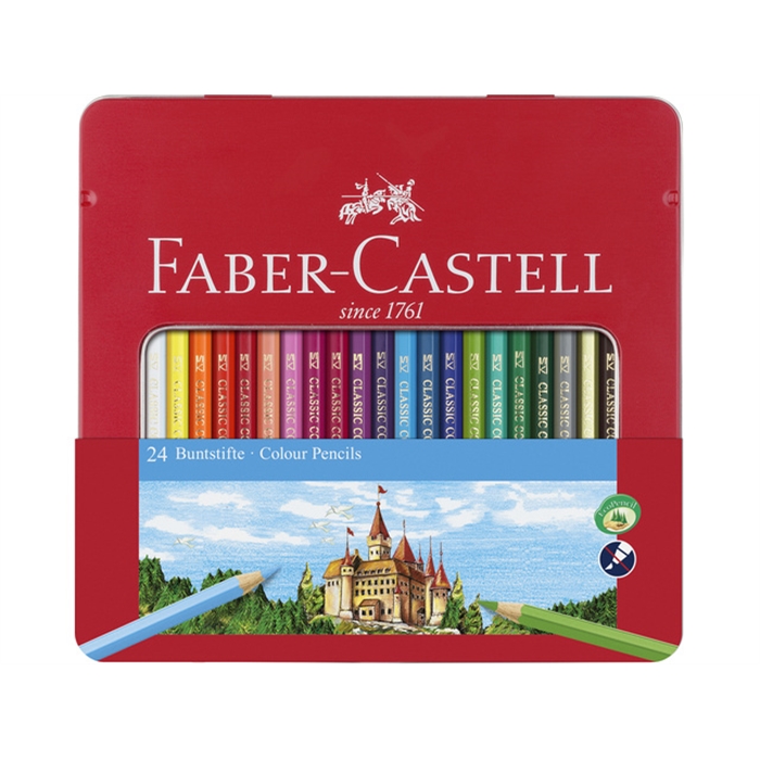 Picture of Crayons de couleur FC Castle                                hexagonal etui metalique 24 pcs