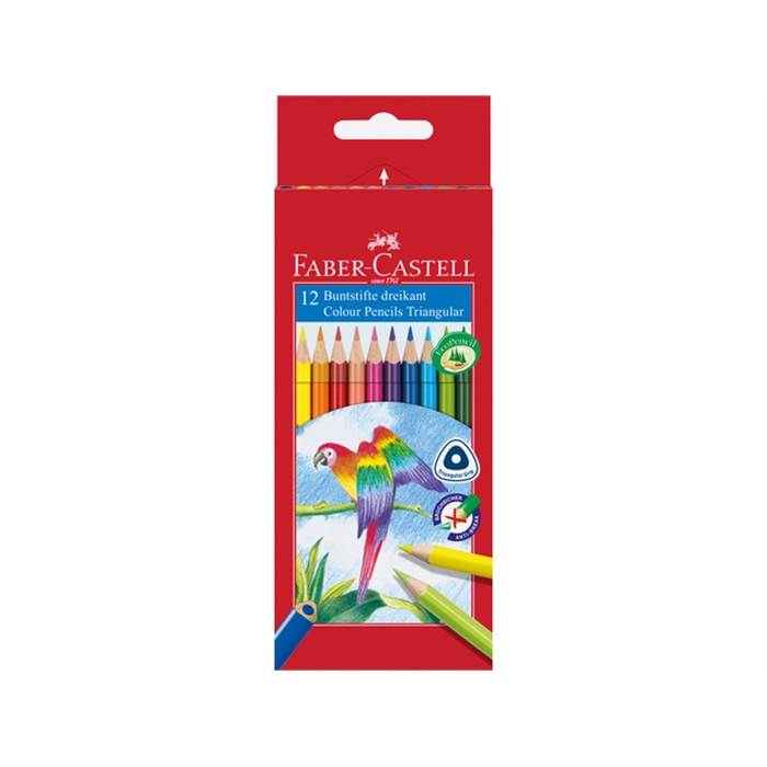 Picture of Crayons de couleur Faber Castell triangulair etui carton    ass. 12pcs