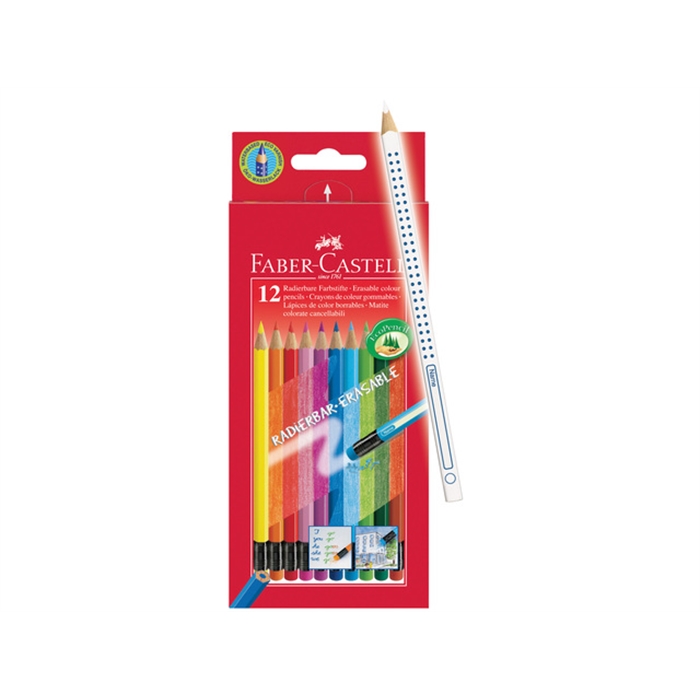 Picture of Crayons de couleur Faber-Castell gommable etui ass. 12pcs