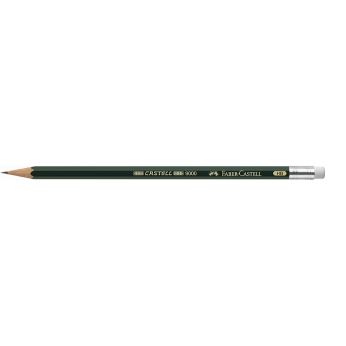 Image de Crayon Faber Castell 9000 HB avec gommee