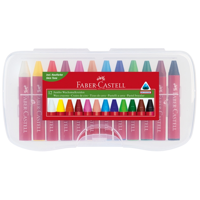 Afbeelding van waskrijt Faber Castell Jumbo etui à 12 stuks