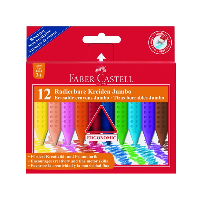 Afbeelding van krijt Faber Castell Jumbo GRIP doos 12 stuks