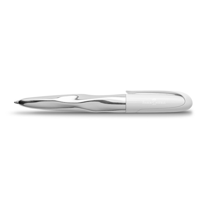 Afbeelding van balpen Faber Castell N'ice shiny chrome wit