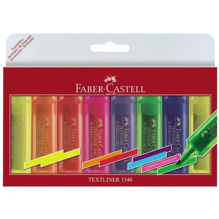 Image de Surligneur Faber Castell 1546 etui 8 pces (6+2 jaune)