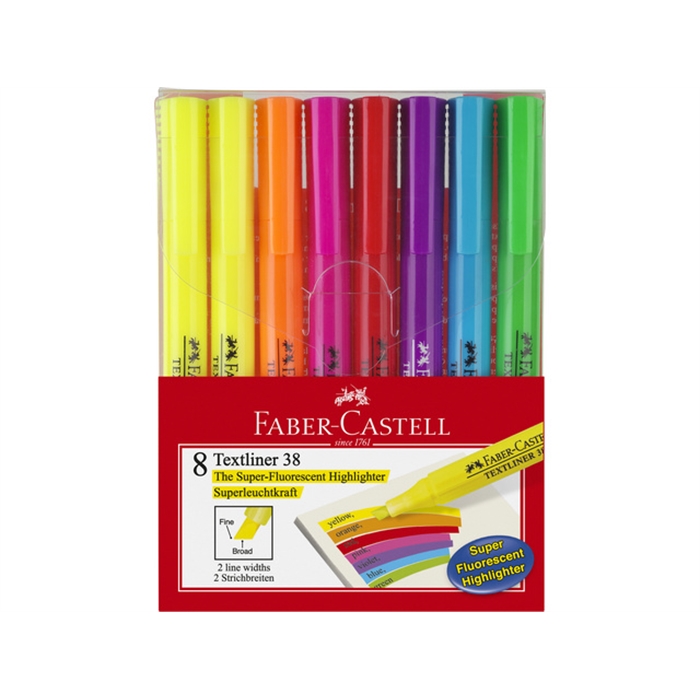 Image de Surligneur Faber-Castell 38 8 pièces sous blister