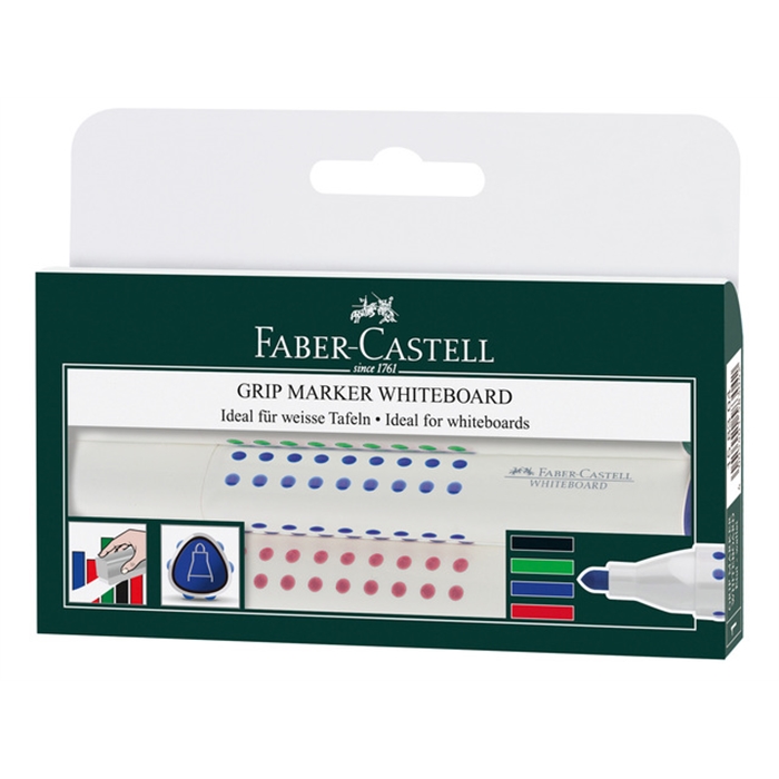 Afbeelding van whiteboardmarker Faber Castell GRIP ronde punt etui a 4     stuks