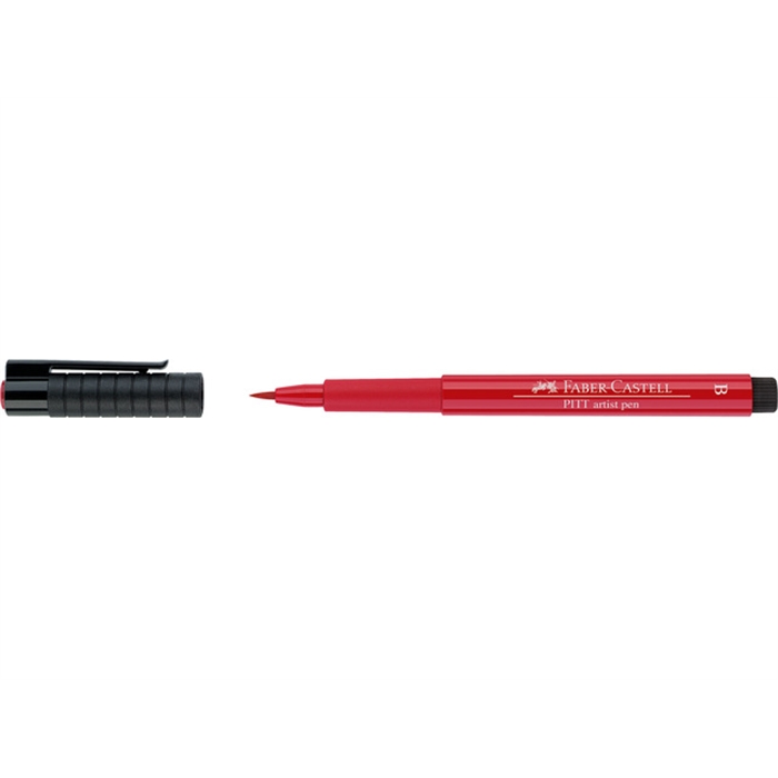 Afbeelding van tekenstift Faber Castell Pitt Artist Pen Brush 219 diep     scharlakenrood