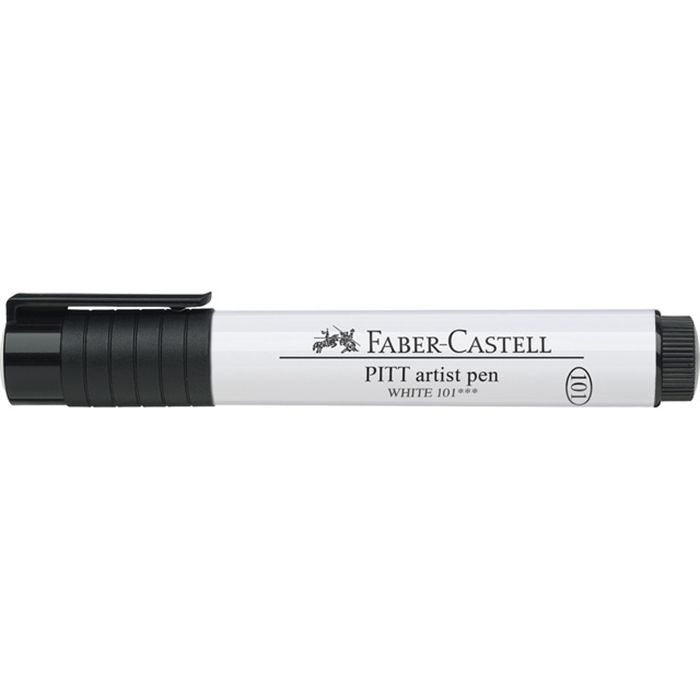 Afbeelding van tekenstift Faber Castell Pitt Artist Pen Big Brush 101 wit