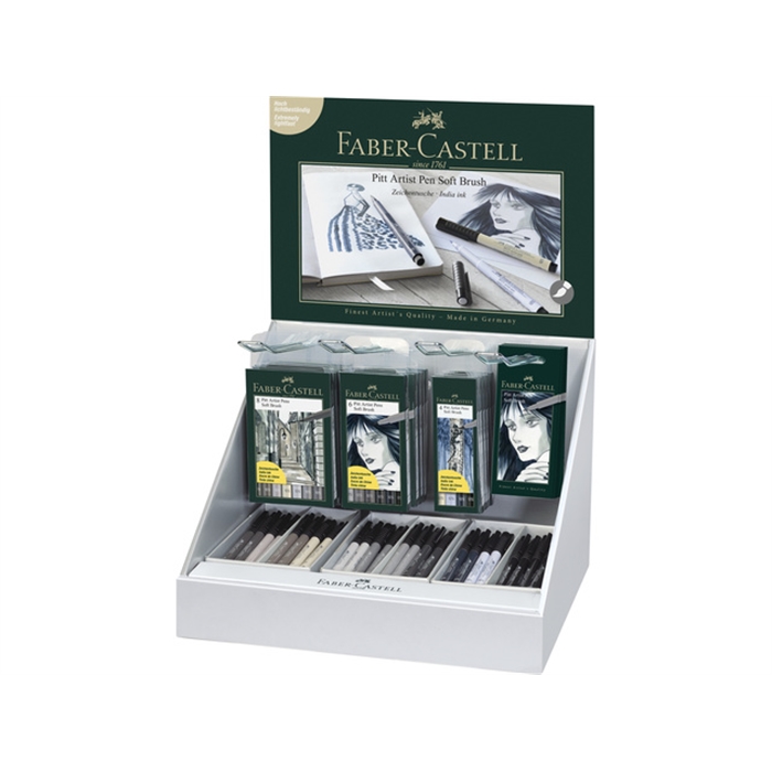 Afbeelding van tekenstift Faber-Castell Pitt Artist Pen Soft Brush display 120 stuks assorti