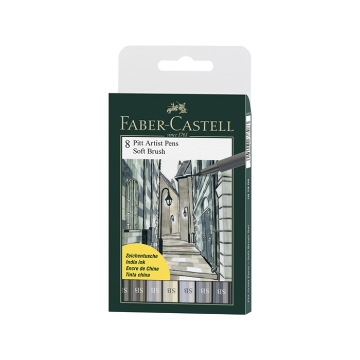 Picture of Feutre Faber-Castell Pitt Artist Pen Soft Brush etui 8      pièces assorti