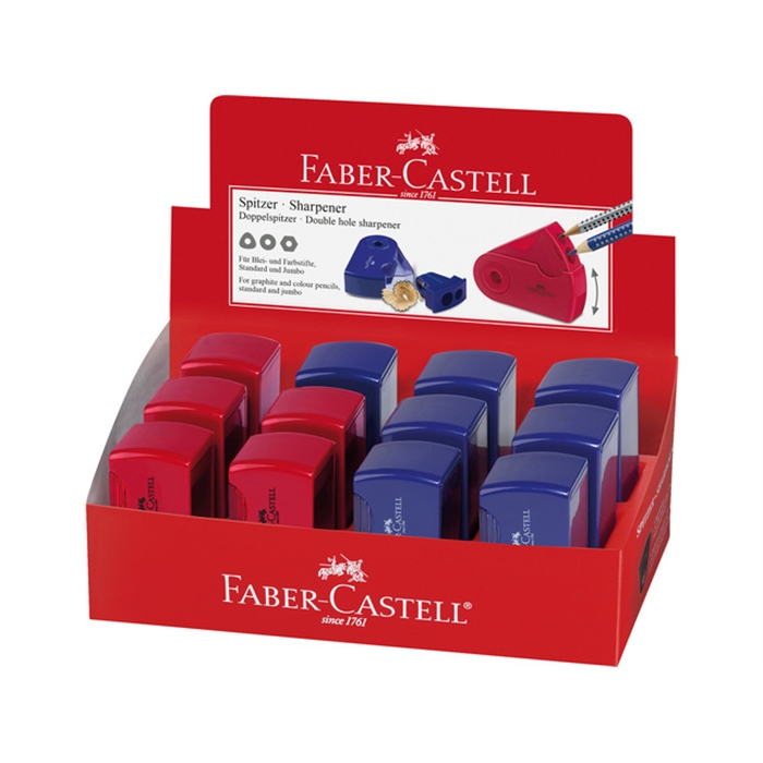 Picture of Taille-crayon Faber-Castell "Sleeve" rouge/bleu double