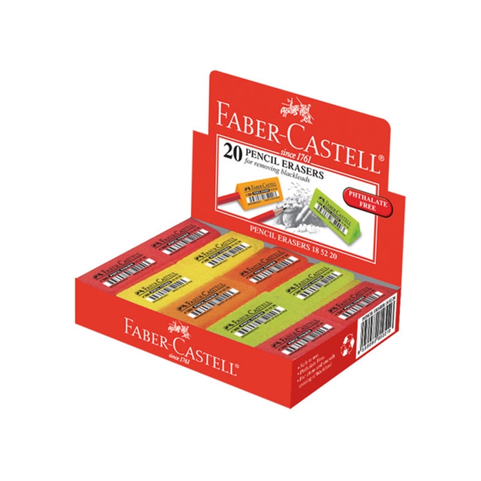 Afbeelding van gum Faber-Castell assorti fluorkleuren