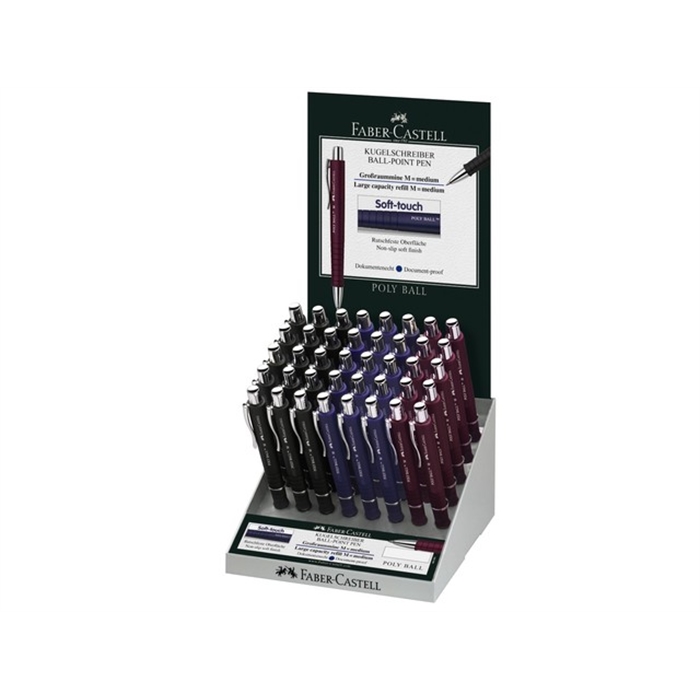 Afbeelding van balpen Faber Castell Polyball display a 40 stuks