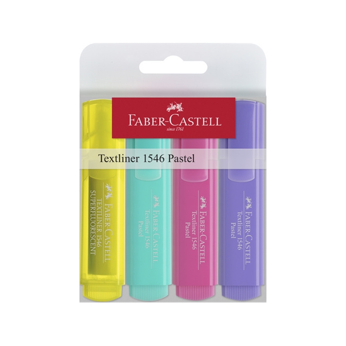 Image de Surligneur Faber Castell 1546 couleurs assorti etui 4 pces