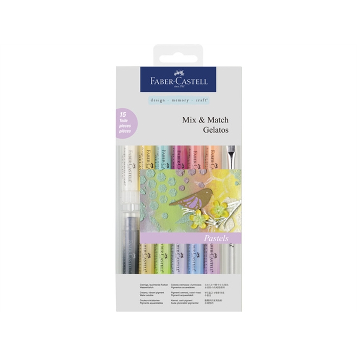 Picture of Crayon de couleur aquarellables Faber-Castell Gelatos etui  15 pieces couleurs pastel