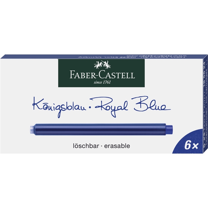 Picture of Cartouche Faber Castell boite 5 pieces extra longue bleu