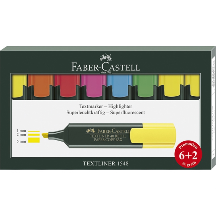 Image de Surligneur Faber Castell 48 etui 8 pces