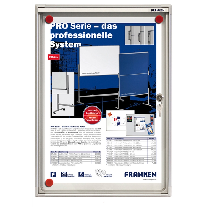 Image de Vitrines d´Affichage X-tra!Line®, pour 1x A4, 28 x 37 x 3 cm, blanc, fix. magnétique