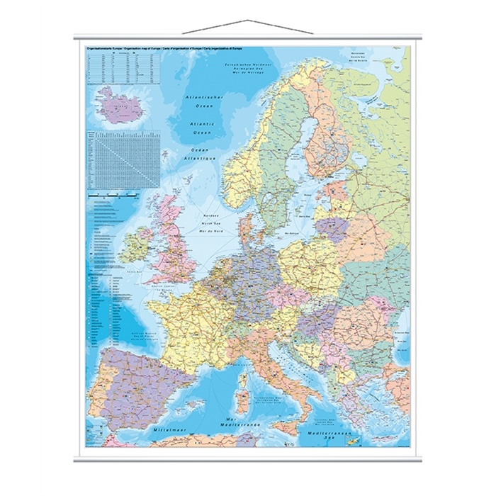 Image de Tableaux de cartes. Dimensions : 97 x 137 cm. Atlas de l'Europe. Laminé