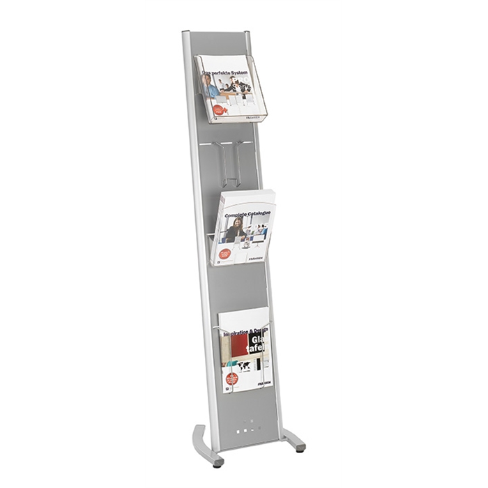 Picture of Brochure Rack PRO, 4 Shelves, one sided angular, 160 x 30 cm, feet 39 x 41 cm