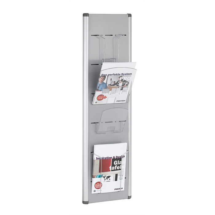 Picture of Brochure Wall Rack PRO, 3x A4 or 6x A5 Shelves, 114 x 32 x 3 cm