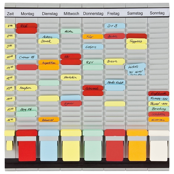 Picture of Universal planner, 7 T-card panels, size 2 + 1 size 1 with 20 slots, 47.4 x 49cm