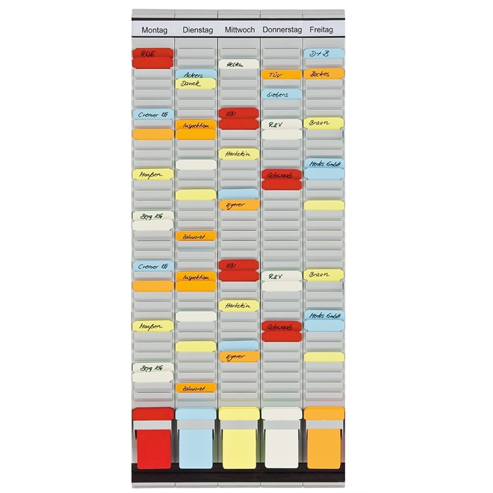 Picture of Universal planner, 5 T-card panels, size 2 with 35 slots, 31.5 x 78 cm