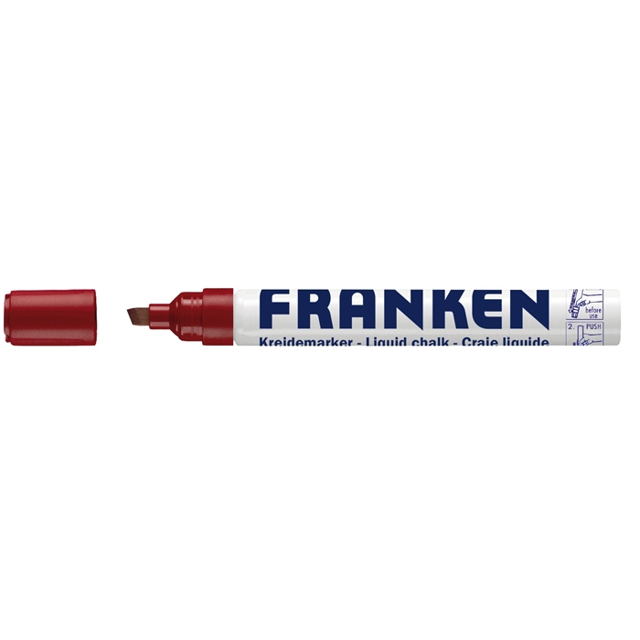 Afbeelding van Krijtmarker, glasmarkler. Schrijfkleur rood. Inhoud met verpakking: 1 stuk.