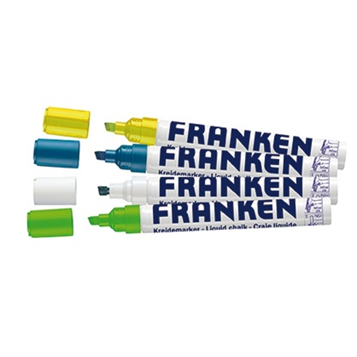 Afbeelding van Krijtmarker, glasmarkler. Schrijfkleur geassorteerd. 4 stuks