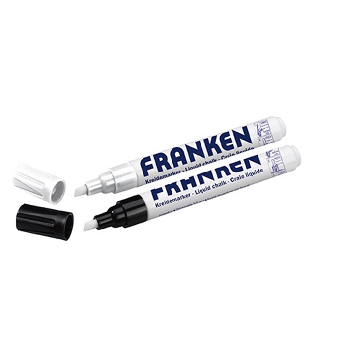 Afbeelding van Krijtmarker, glasmarkler. Schrijfkleur wit en zwart. I2 stuks