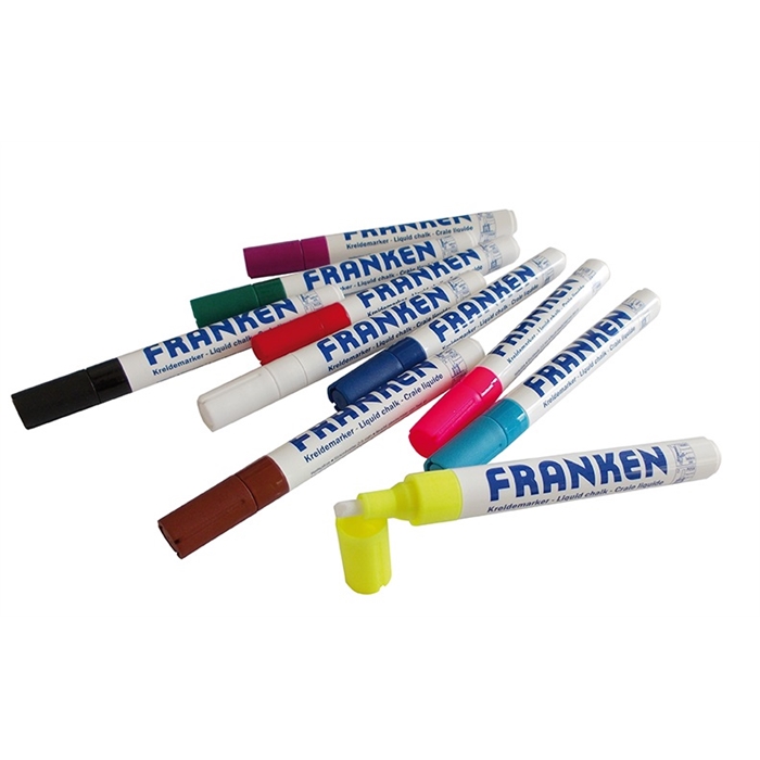 Afbeelding van Krijtmarker, glasmarkler. Schrijfkleur geassorteerd. 10 stuks