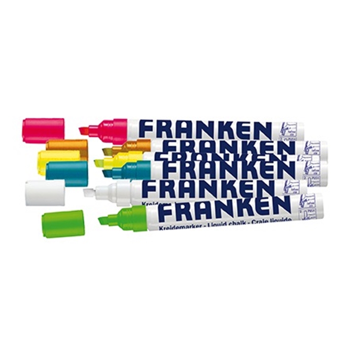 Afbeelding van Krijtmarker, glasmarkler. Schrijfkleur geassorteerd. 6 stuks