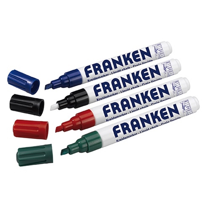 Afbeelding van Krijtmarker, glasmarkler. Schrijfkleur geassorteerd. 4 stuks