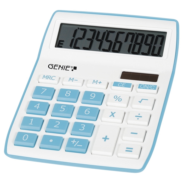 Afbeelding van GENIE 840B - Desktopcalculator 10 cijfers Dual-power Blauw