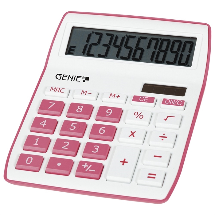 Afbeelding van GENIE 840P - Desktopcalculator 10 cijfers Dual-power Roze