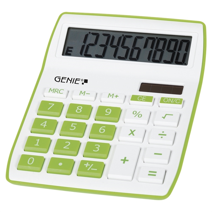 Afbeelding van GENIE 840G - Desktopcalculator 10 cijfers Dual-power Groen