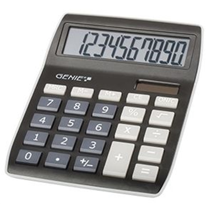 Afbeelding van GENIE 840BK - Desktopcalculator 10 cijfers Dual-power Zwart