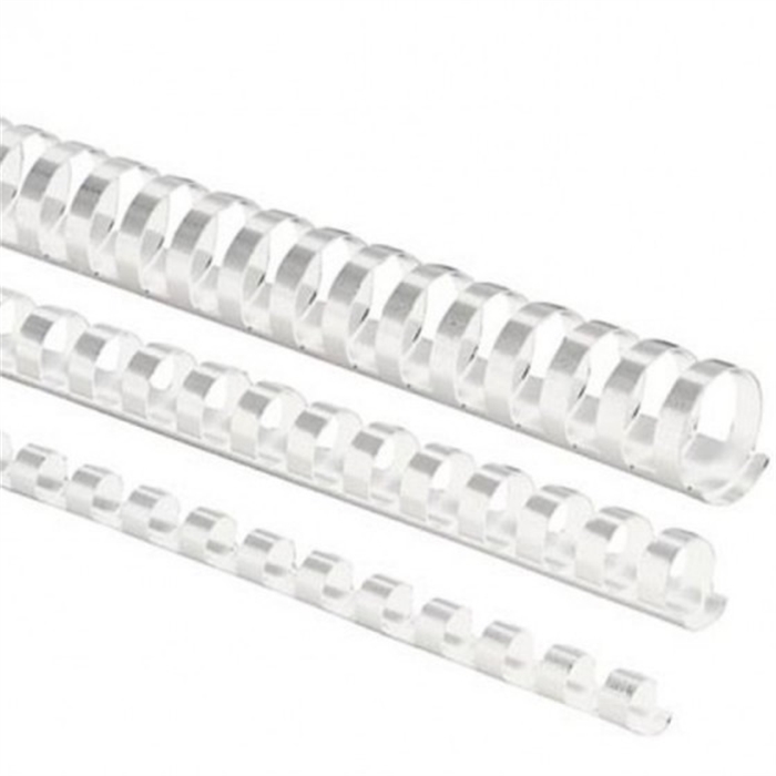 Afbeelding van GENIE 25x Plastic bindruggen 6mm Wit