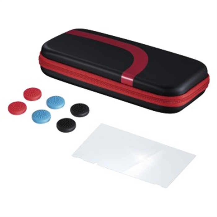 Image de Kit (poch.,verre d. protect.,protect. d. joysticks) Switch, noir/rouge