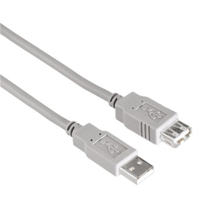 Image de Rallonge USB 2.0, USB A femelle - USB A mâle, Gris, 1,80m / Câbles USB