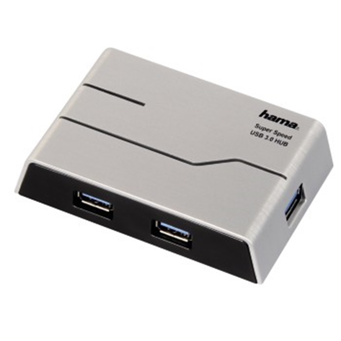 Image de Hub USB 3.0, 4 ports, alimentation secteur,noir/argenté / Hub compact