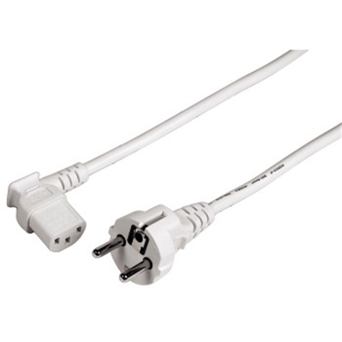 Picture of Mains Lead with 90° Angular Socket, 3 m, white / Mains Lead