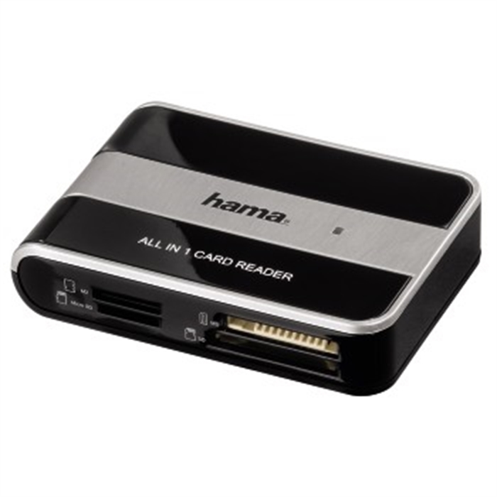 Image de Lecteur de cartes mémoire All in 1, USB 2.0, Noir/Argenté / Lecteur de cartes