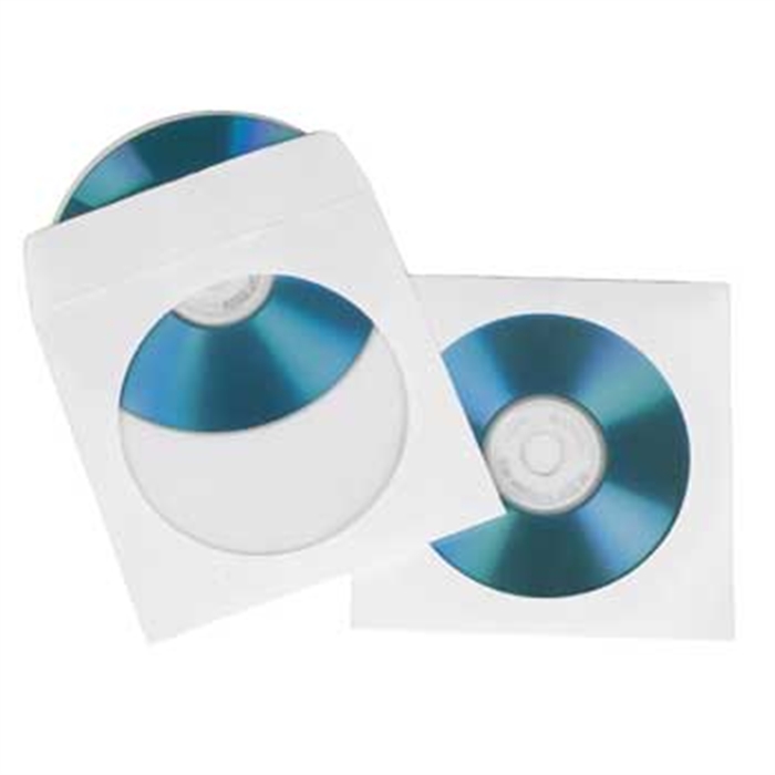 Afbeelding van CD/DVD sleeves papier wit 50 stuks , / CD/DVD/Blu-Ray Doosje/hoesje