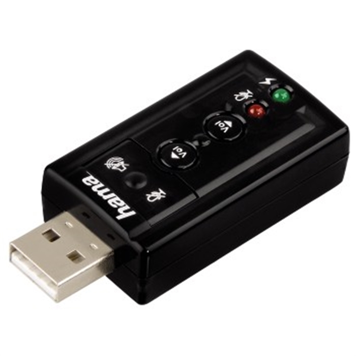 Image de Carte son USB 7.1 Surround, Noir / Carte son USB