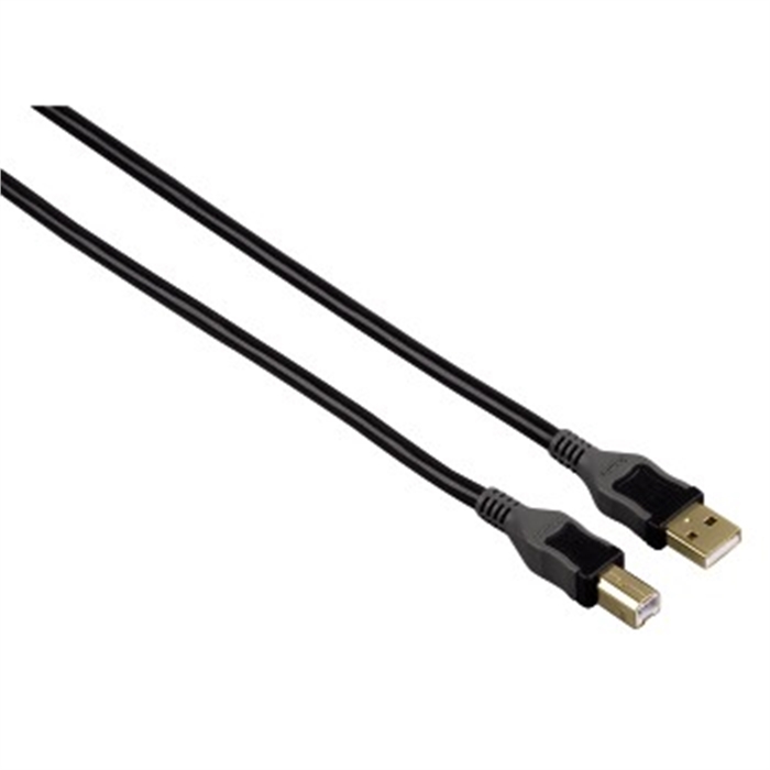 Picture of USB 2.0 Cable, gold-plated, double shielded, black, 0.50 m / USB Cable