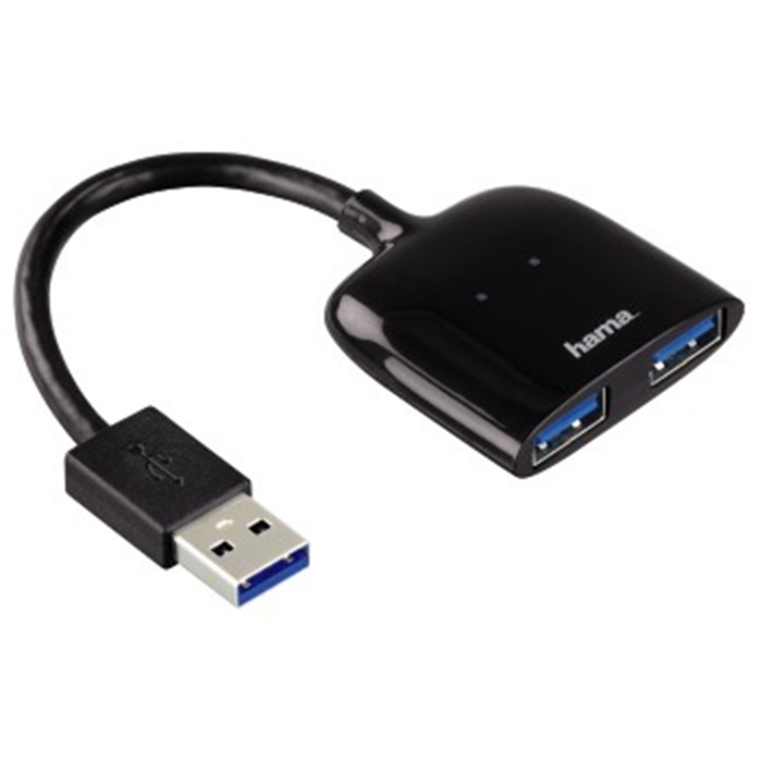 Image de Hub USB 3.0 Mobil, 2 ports, Noir / Hub compact